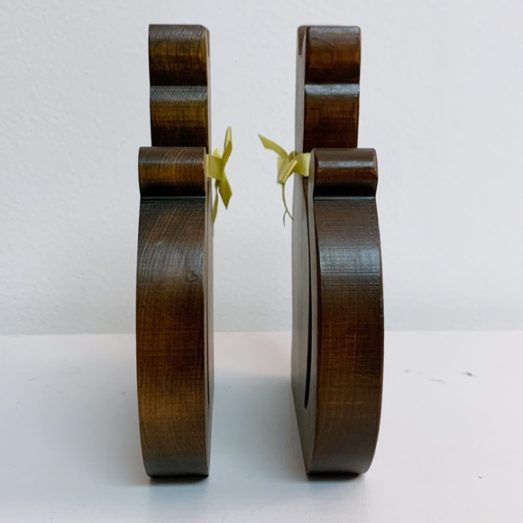 Vintage Wood Cat Silhouette with Bows Set - Picture 5 of 6